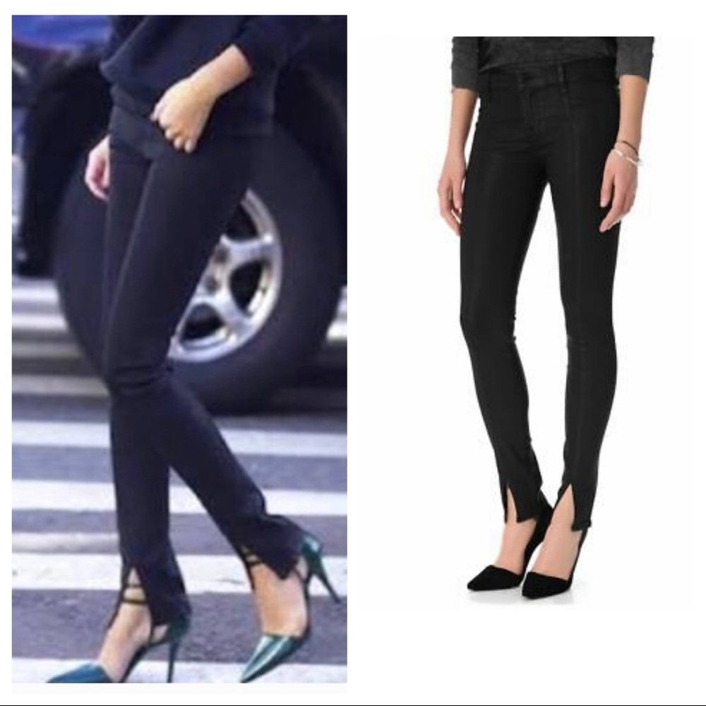 J Brand Vera slit hem coated skinny jeans